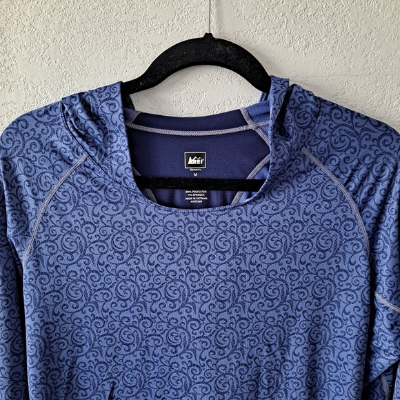REI Blue Long Sleeve Hooded Active Shirt - Picture 2 of 6